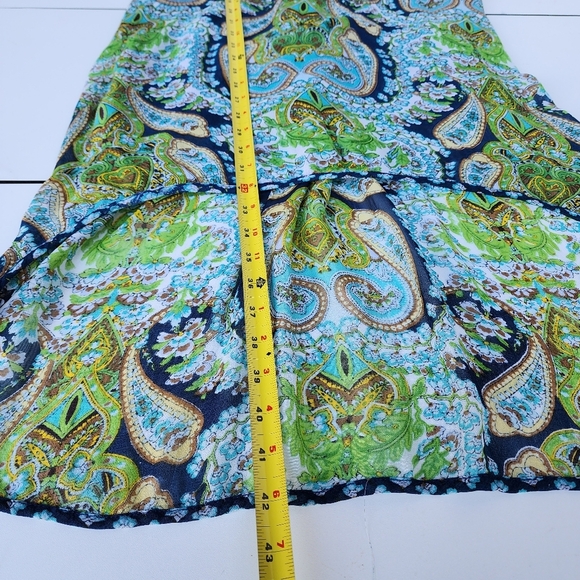 Patrons of Peace Sleeveless Shift Dress Handkerchief Boho Hi- Low Racerback L - Picture 13 of 13